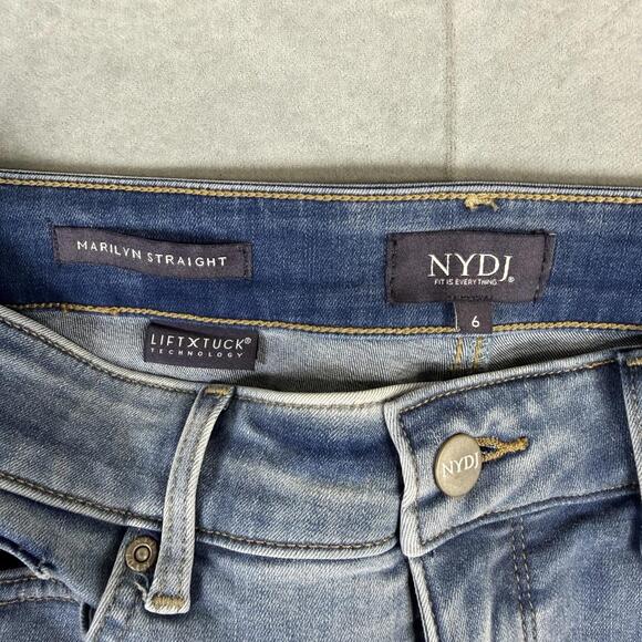 NYDJ Marilyn Straight Jeans Women 6  Blue Light Wash Lift Tuck Stretch Denim - Picture 5 of 8